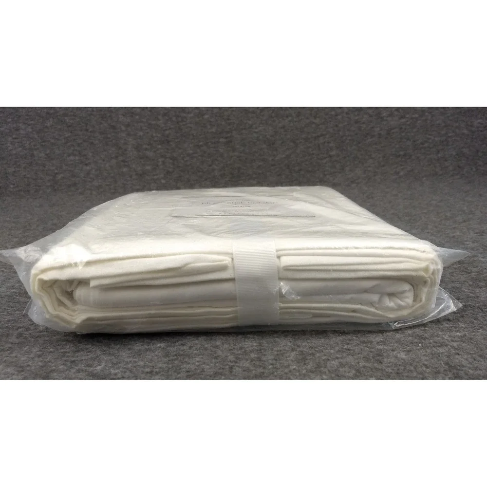 Pottery Barn Essentials Bed Skirt Cal King White Cotton Linen Blend 14